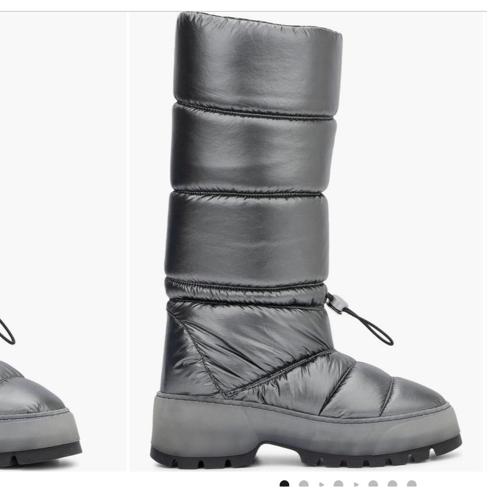 Aquatalia Ario Metallic Weatherproof Tall puffer style boot made in Italy..